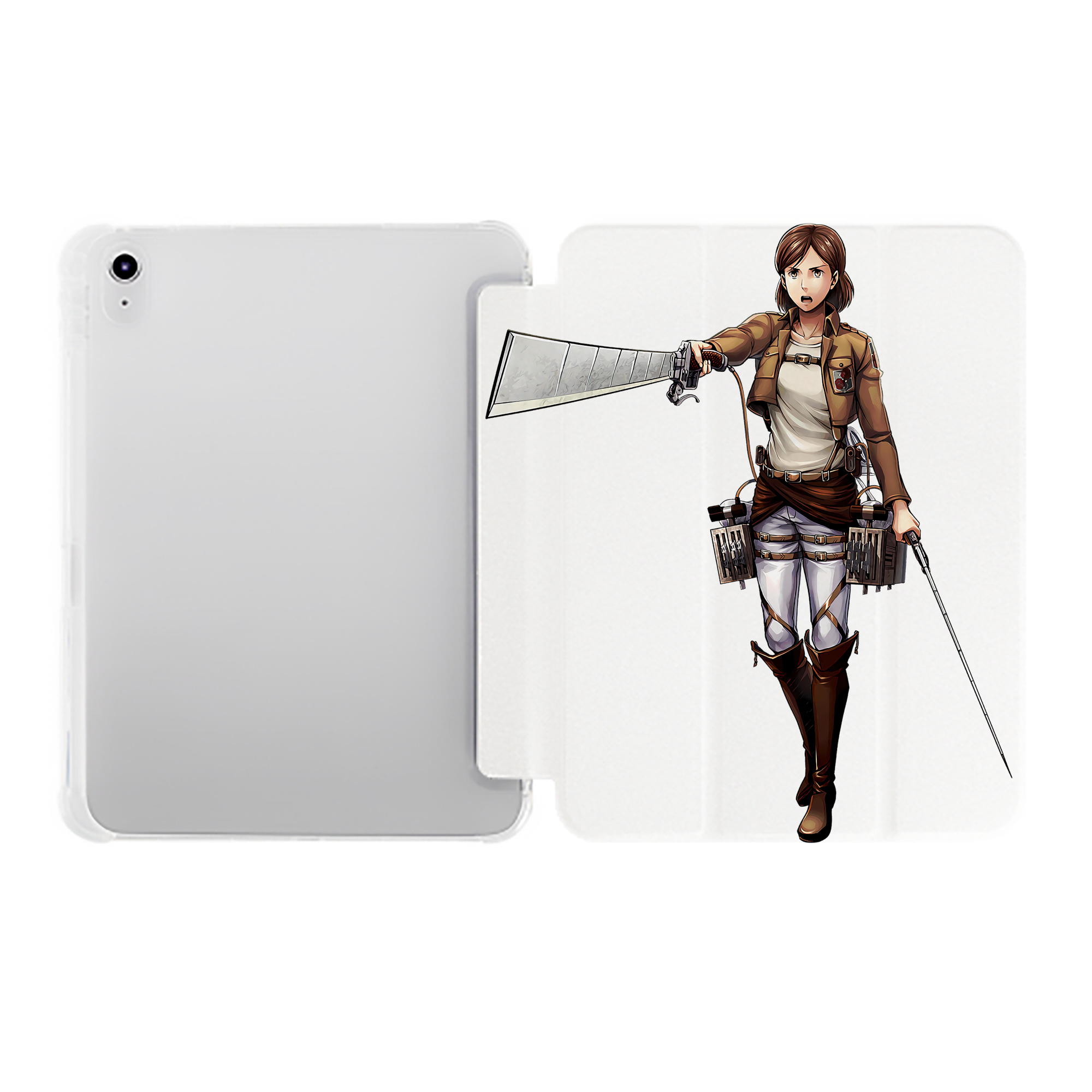 （画像用） 進撃の巨人 Attack on Titan IPad ケース ペン収納付き 三つ折りスタンド PUレザー×シリコン 対応機種9.5/10.5/10.9インチ
